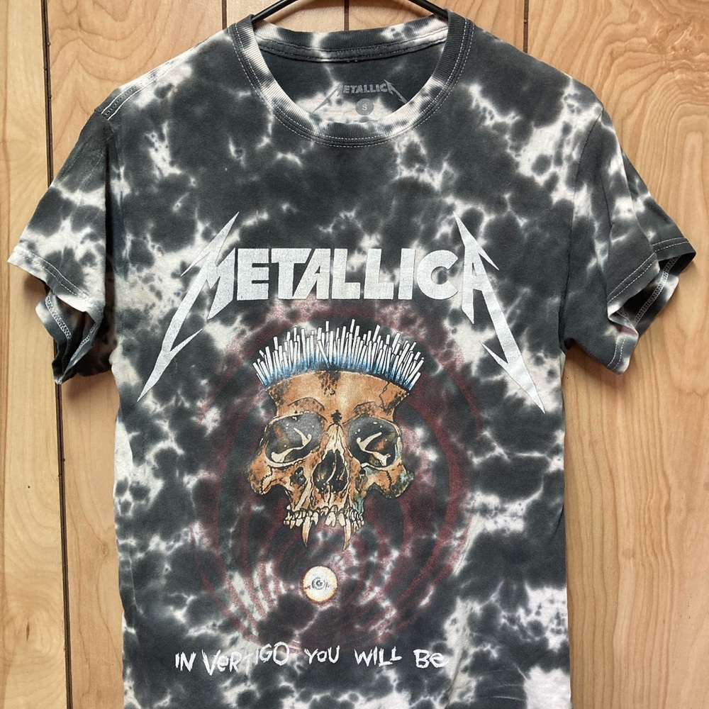 Black and White Tie-Dye Metallica Shirt